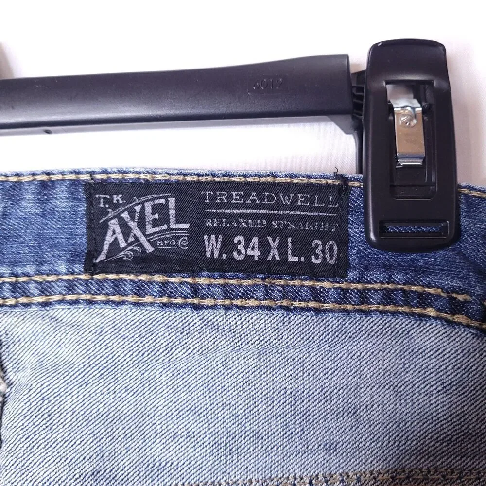 TK Axel Jeans Mens 34x30 Relaxed Straight Madison